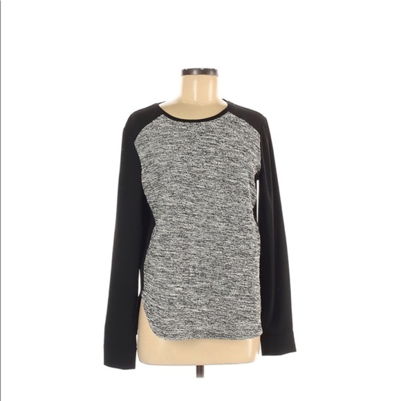 Ann Taylor Tops - Ann Taylor Women Black and Silver Front Long Sleeves Pullover Sweater Size S